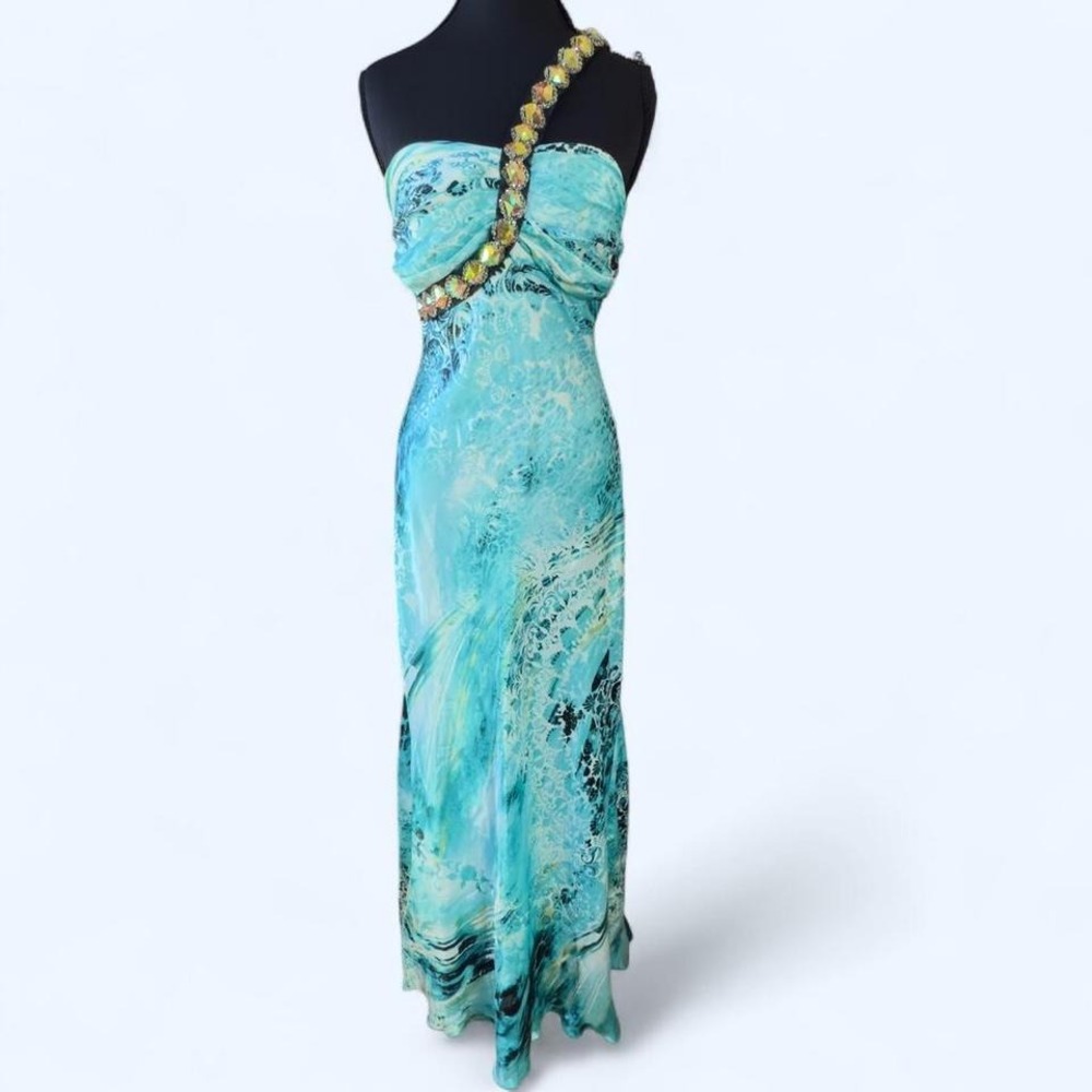 Y2K vintage Deb One-Shoulder Beaded Gown